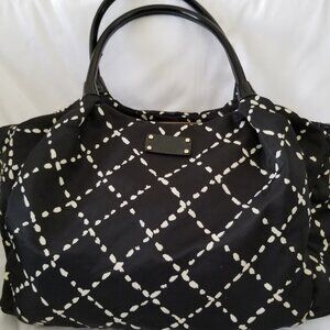 Kate Spade Sew Be It Stevie Black & White Nylon Shoulder or Diaper Baby Bag
